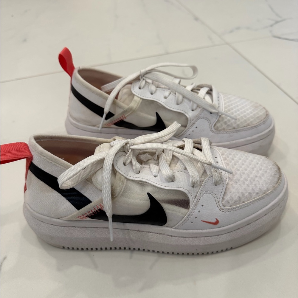 NIKE Women's "Court Vision Alta TXT" White/Black/Pink Snekers Size 7